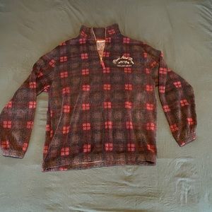 Plaid Shirt Days Sherpa Style Quarter Zip